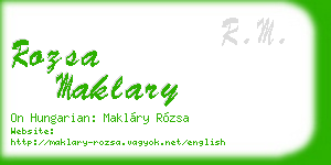 rozsa maklary business card